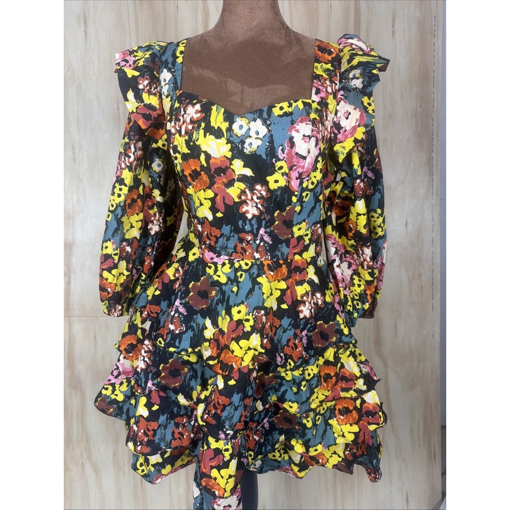 Anthropologi Cleobella Amerie Mini Dress Size M Ruffled Boho Cottagecore - Picture 4 of 10